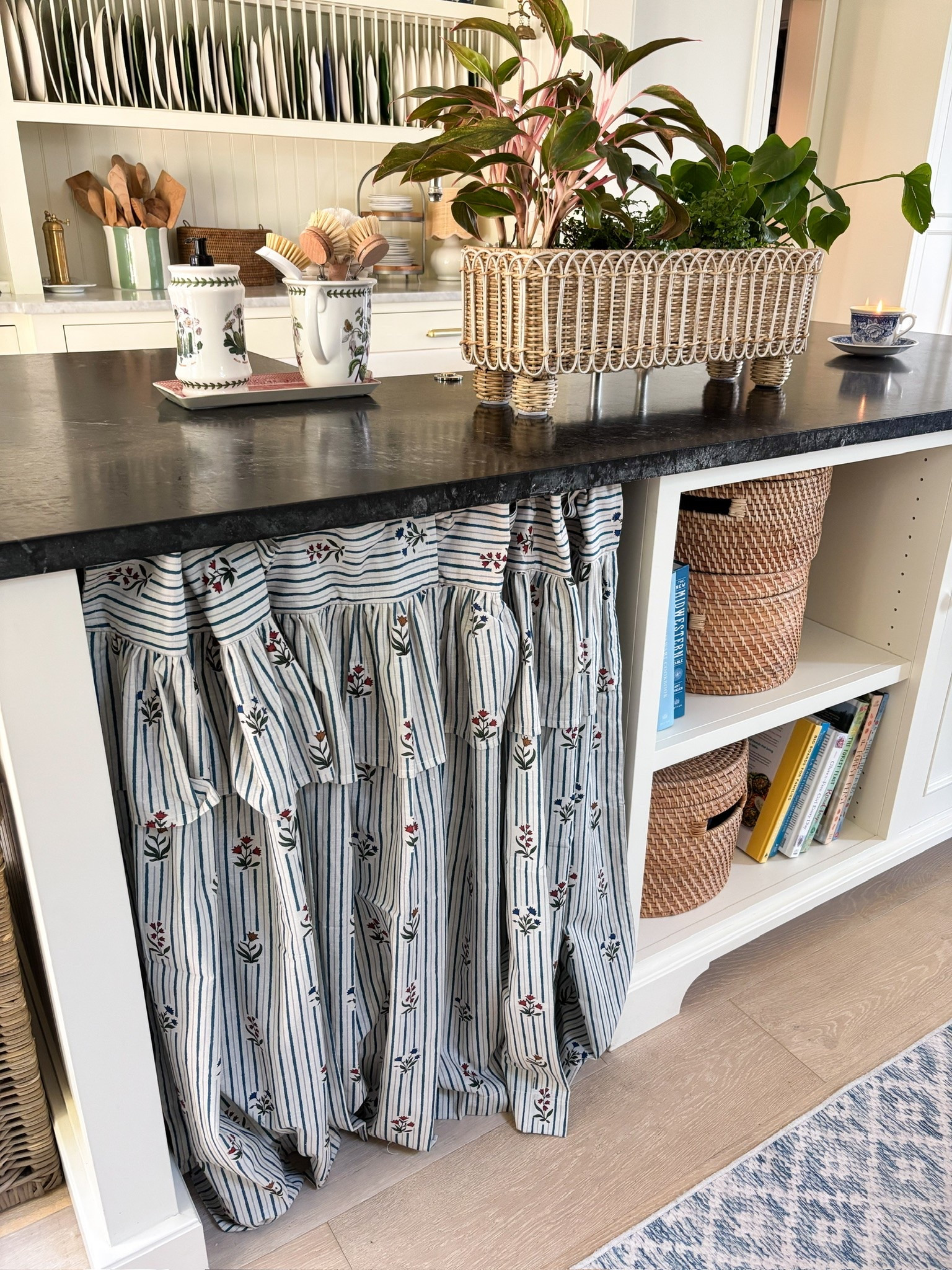 New cafe curtain in my kitchen (over our stool nook in the island), lidded basket, woven planter box, tray + dish brush crock

#LTKSaleAlert #LTKHome #LTKSeasonal