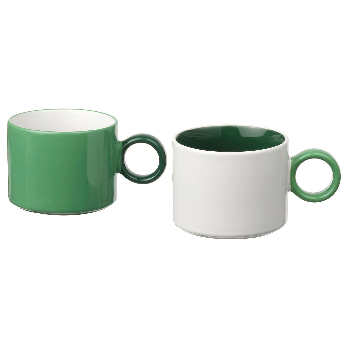 PIGGÅL Mug, white/green, 10 oz | IKEA US