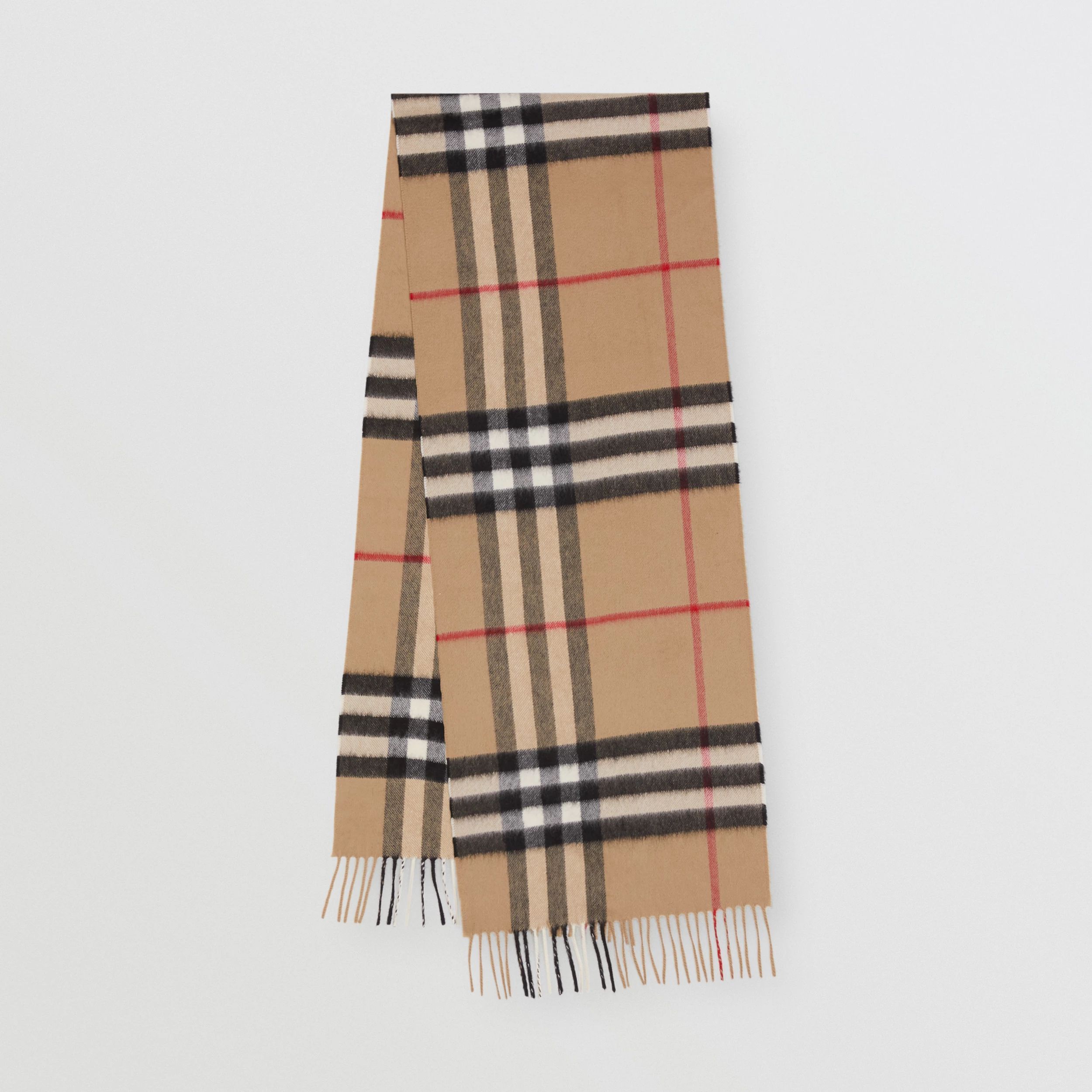 The Classic Check Cashmere Scarf in Archive Beige | Burberry® Official | Burberry (US)