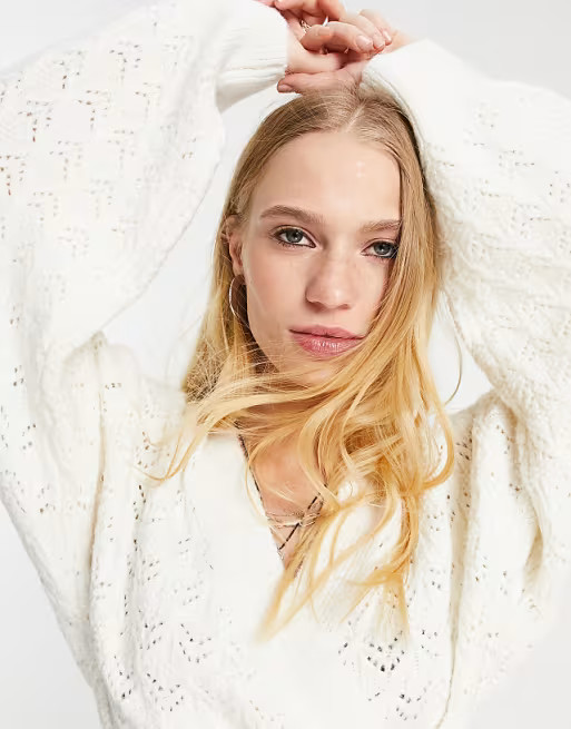 Topshop knitted pretty stitch wrap cardi | ASOS (Global)