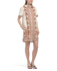 Short Sleeve Button Front Mini Shirt Dress | Casual Dresses  | Marshalls | Marshalls