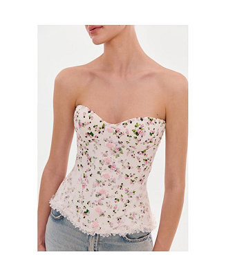 Womens Romantic apple blossom corset with rosebud appliques | Macy's