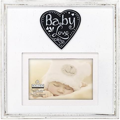 Malden International Designs Rustic Woods Distressed White with Silkscreened "Baby Love" on Heart... | Amazon (US)