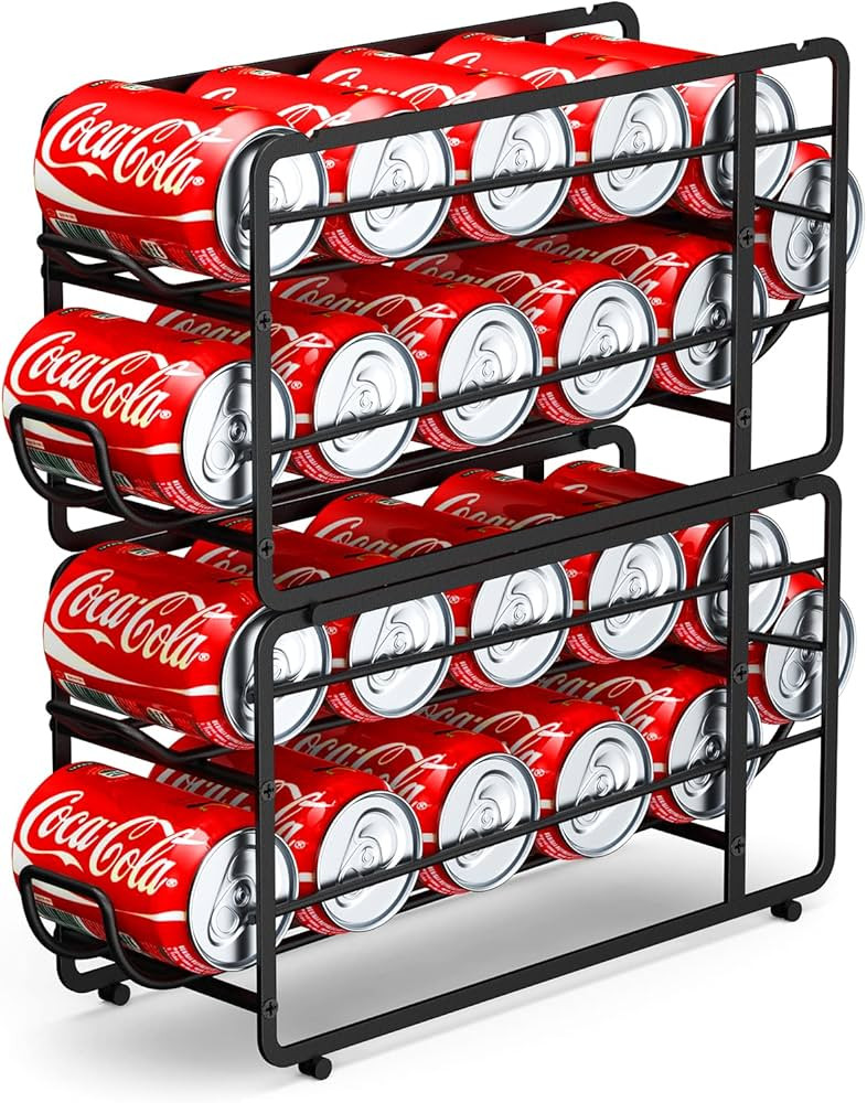 CANYAVE Soda Can Organizer Storage Rack, 2 Pack Stackable Beverage Soda Can Dispenser Organizer H... | Amazon (US)