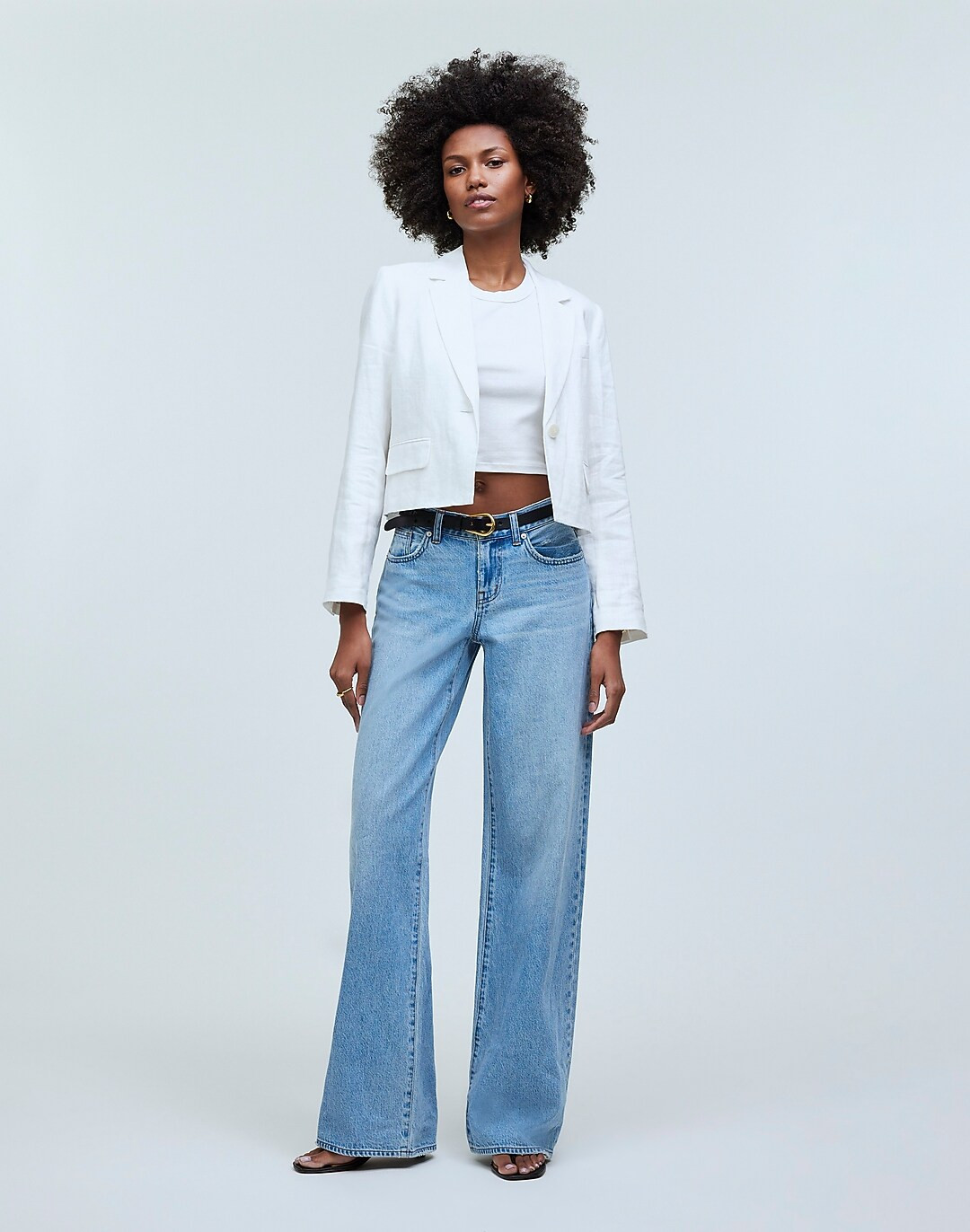 Cropped Blazer in 100% Linen | Madewell