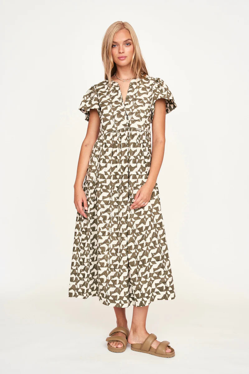 Beacon Hill Dress in Seaglass in Branch | MIRTH