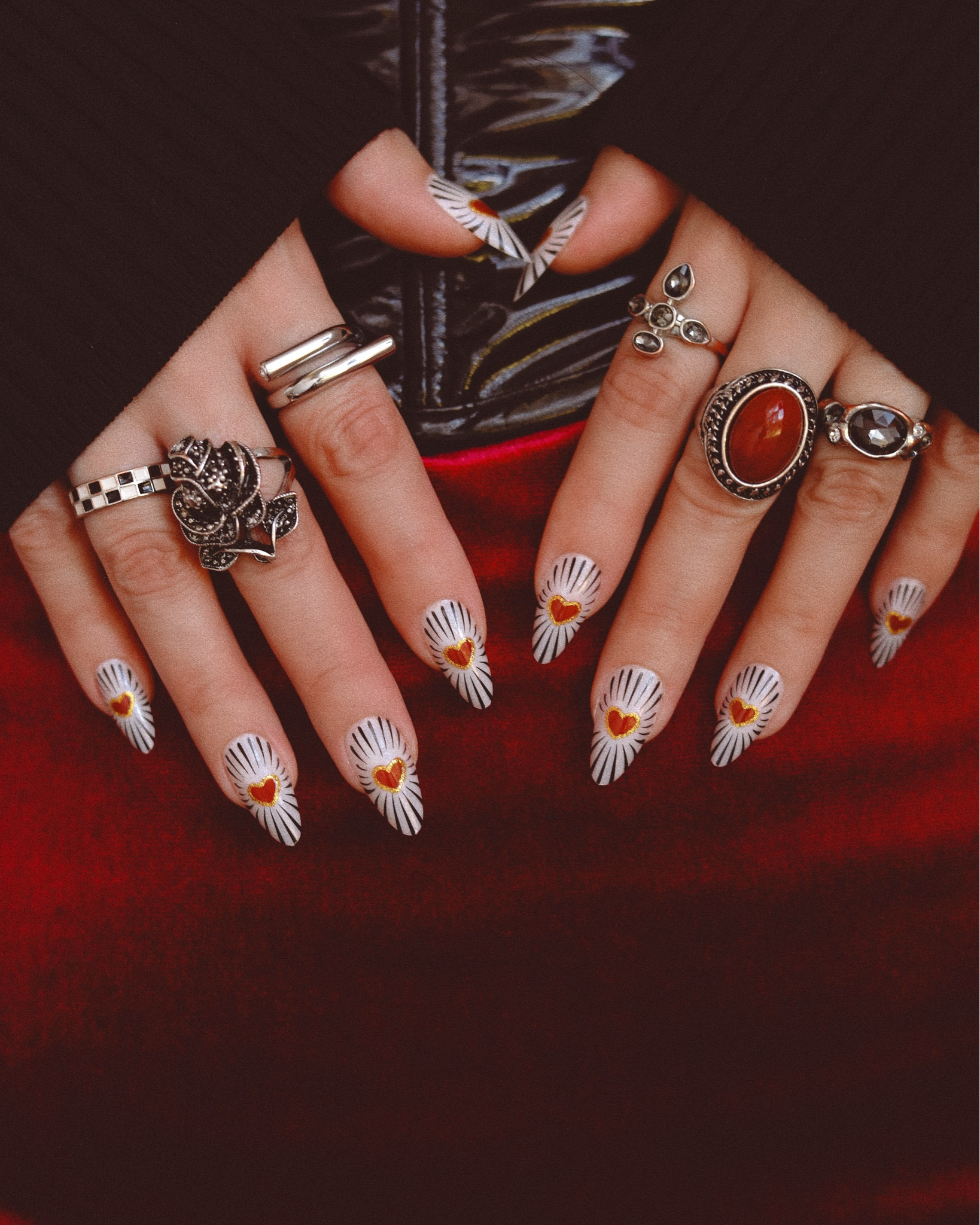 Vday press on nails ❤️🖤🌹 

#LTKSeasonal #LTKselfcare #LTKValentine