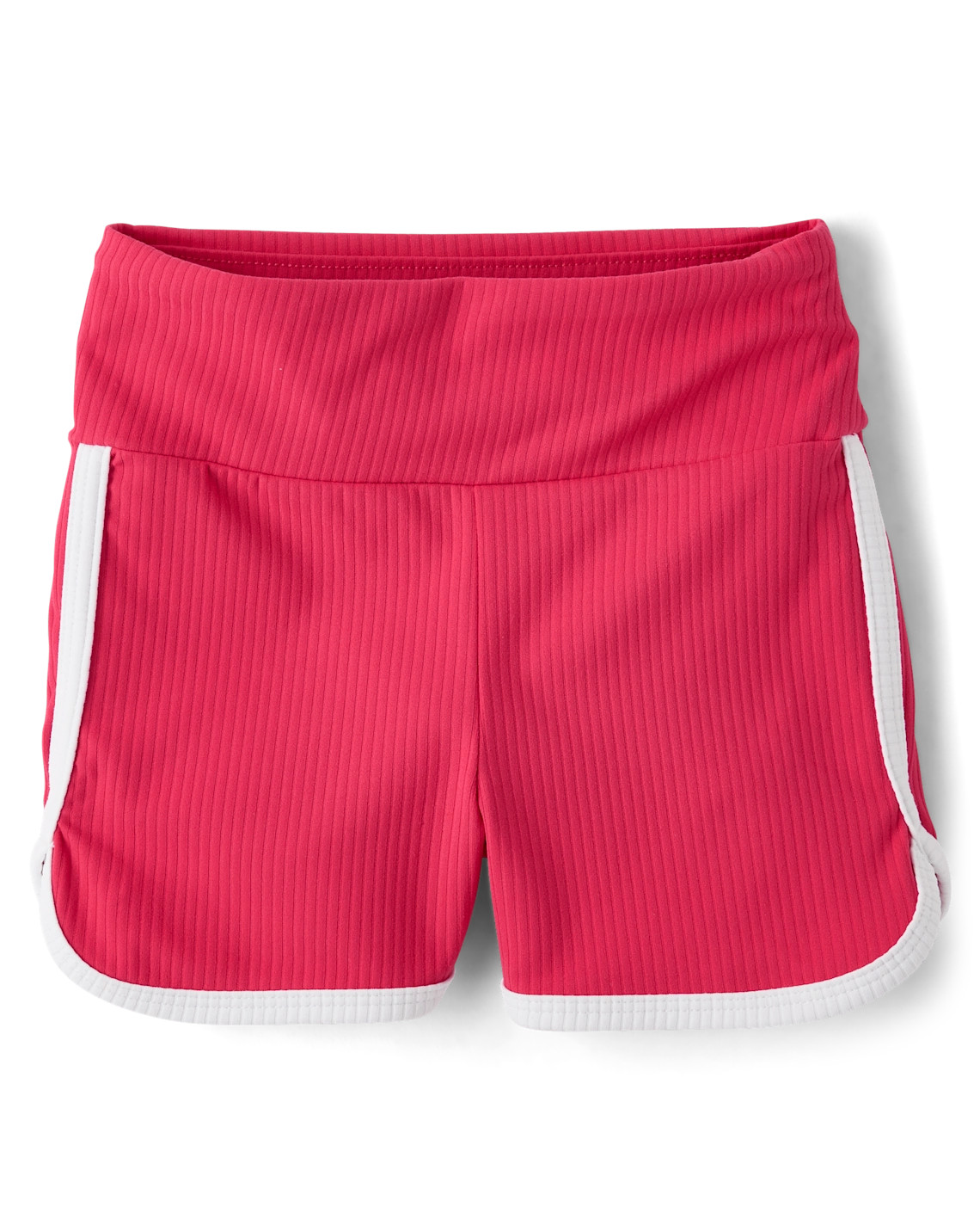 Girls High Rise Ribbed Dolphin Bike Shorts - pink | The Children's Place