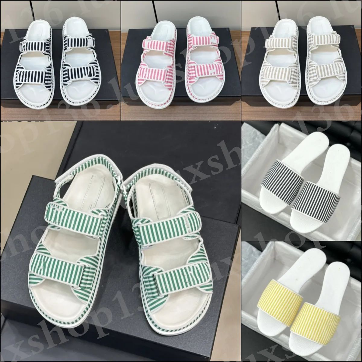 Fashion Designer Sandals Women hook loop Slippers Stripe Letters C Sandals | DHGate