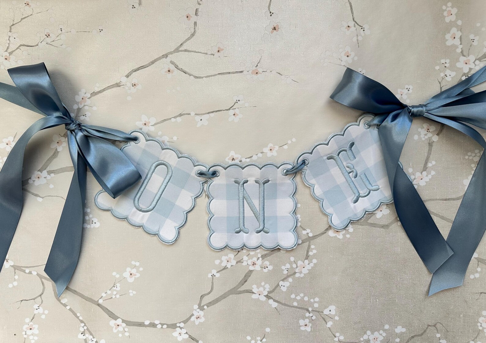 ONE First Birthday Party Embroidered Fabric High Chair Banner - Etsy | Etsy (US)