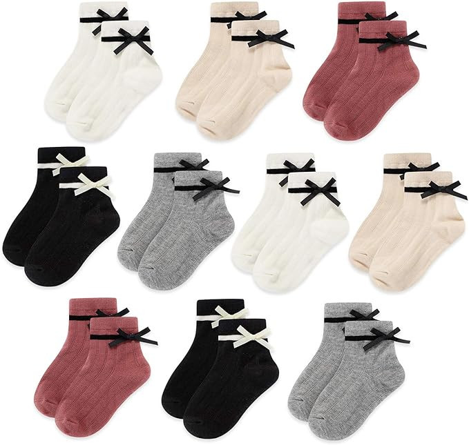 Gwenvenni Girls Socks Big Little Kids Cotton Ankle Sock Low Cut Toddler | Amazon (US)