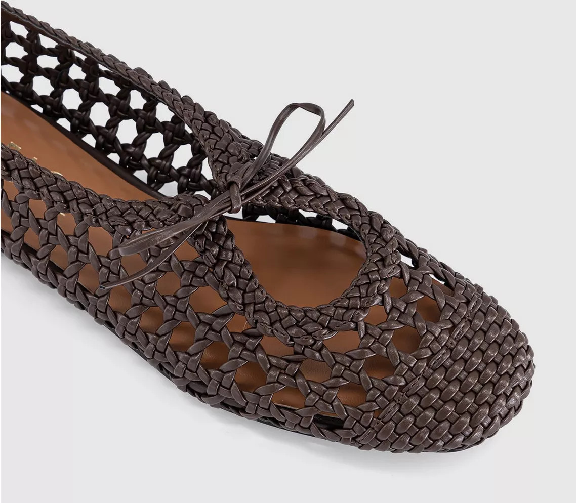Fiore Woven Tie Up Ballerina Flats | Office Shoes (UK)