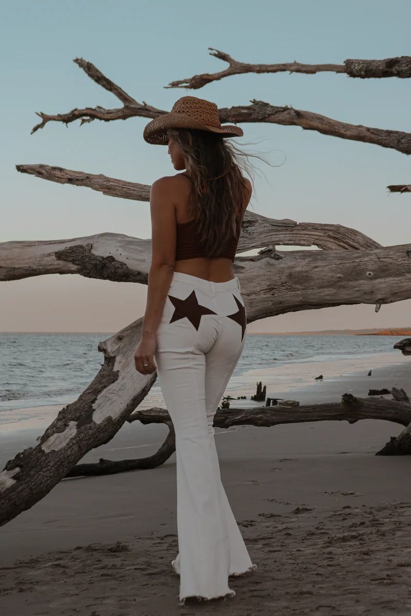 Unbothered Flare Pant in Ivory | lauren nicole