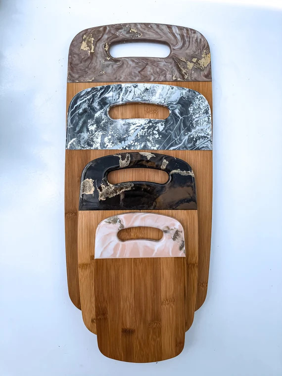 Large White and Black Wood Serving Board with Handle | Charcuterie | Cheese Board | Kitchen Decor... | Etsy (US)