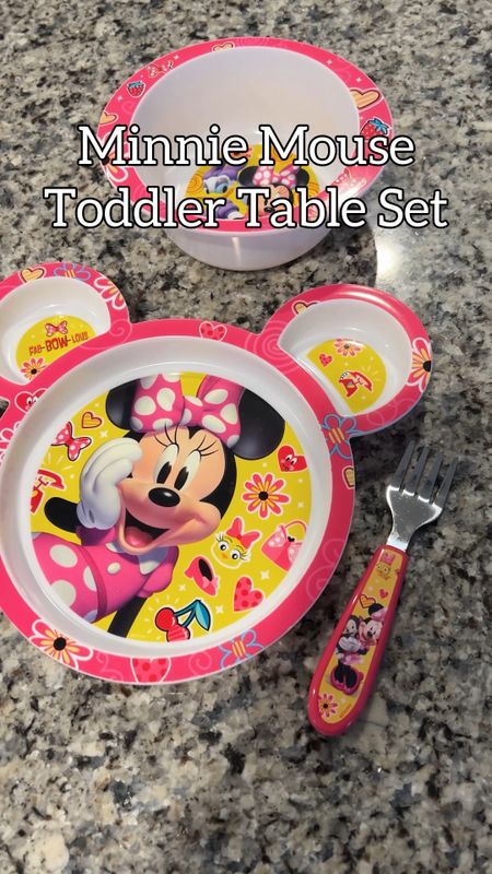 Minnie Mouse plate set 🐭
The cutest toddler plate set for learning how to use utensils. Utensils actually grab food but are a full edge to protect learning little’s from getting hurt. Divided plate also comes with a matching fork, spoon and bowl. Highly recommend to first time parents!

Available in a bunch of fun prints!

#LTKhome #LTKbaby #LTKVideo
