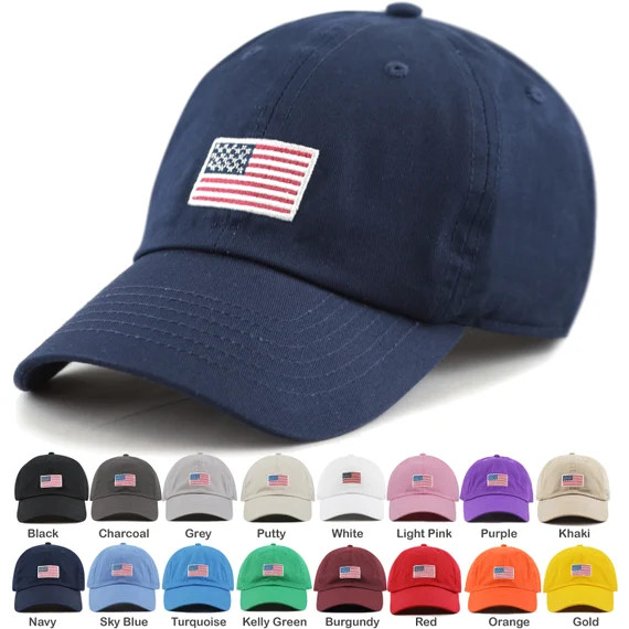 American Flag Embroidered Washed Cotton Baseball Cap | Etsy | Etsy (US)
