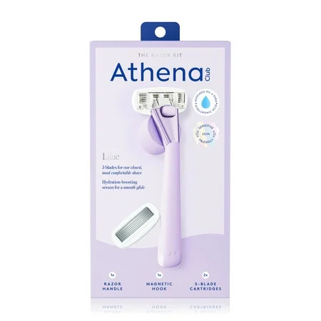 Athena Club 5-Blade Women's Razor Kit - 1 Handle, 2 Blade Refills, Magnetic Hook - Lilac | Walmart (US)