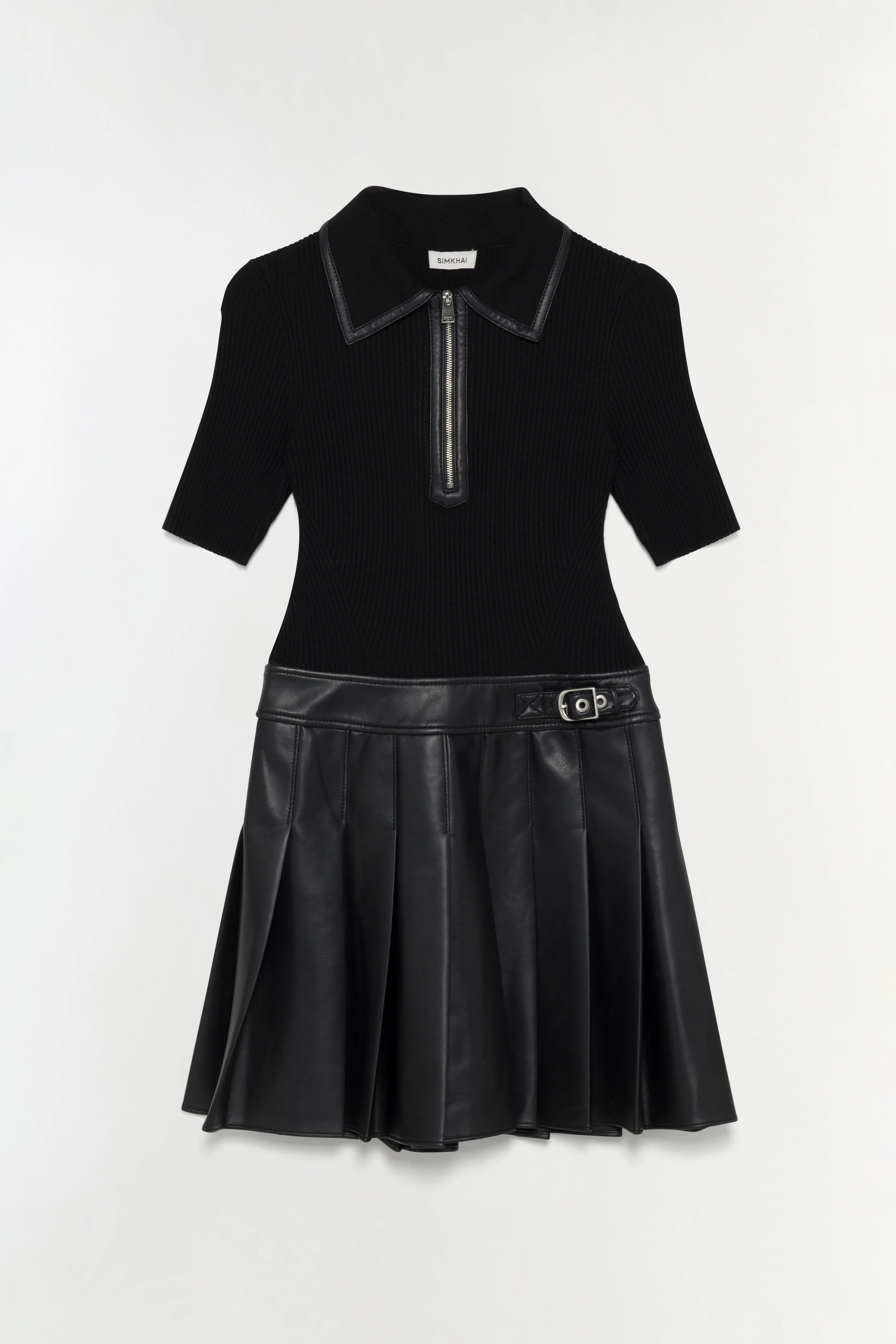 SIMKHAI Women's Linnie Knit Combo Mini Dress in Black, Size XS | Simkhai