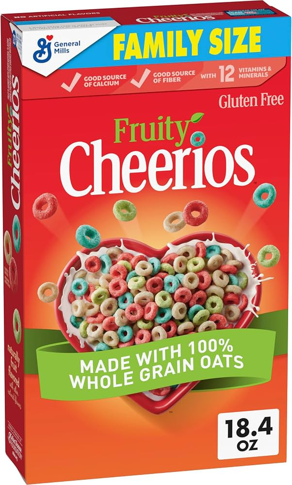 Fruity Cheerios Cereal, Heart Healthy Cereal, Made With 100% Whole Grain Oats, Family Size, 18.4 ... | Amazon (US)