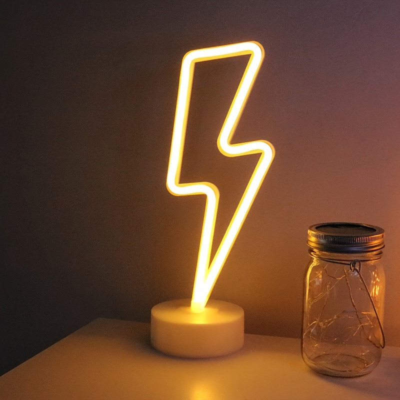 Lightning Neon Sign Usb Battery Powered Bedroom Led Lighting - Temu | Temu Affiliate Program