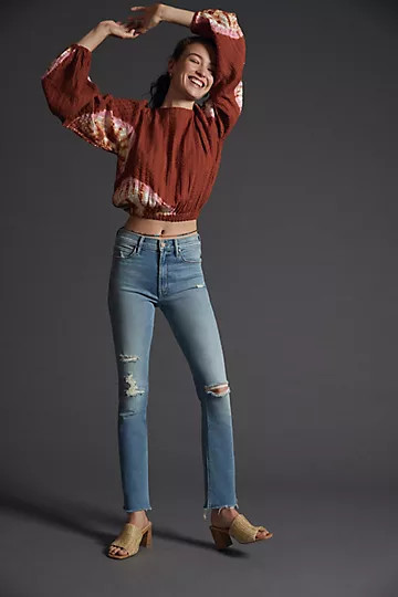 MOTHER The Dazzler Mid-Rise Straight Jeans | Anthropologie (US)