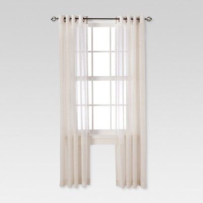 54"x84" Linen Grommet Sheer Curtain Panel Natural - Threshold™ | Target