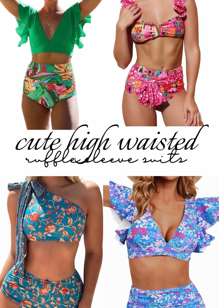 Women’s high waist, ruffle sleeve bathing suits 

#LTKmomlife #LTKgrwm #LTKSwim