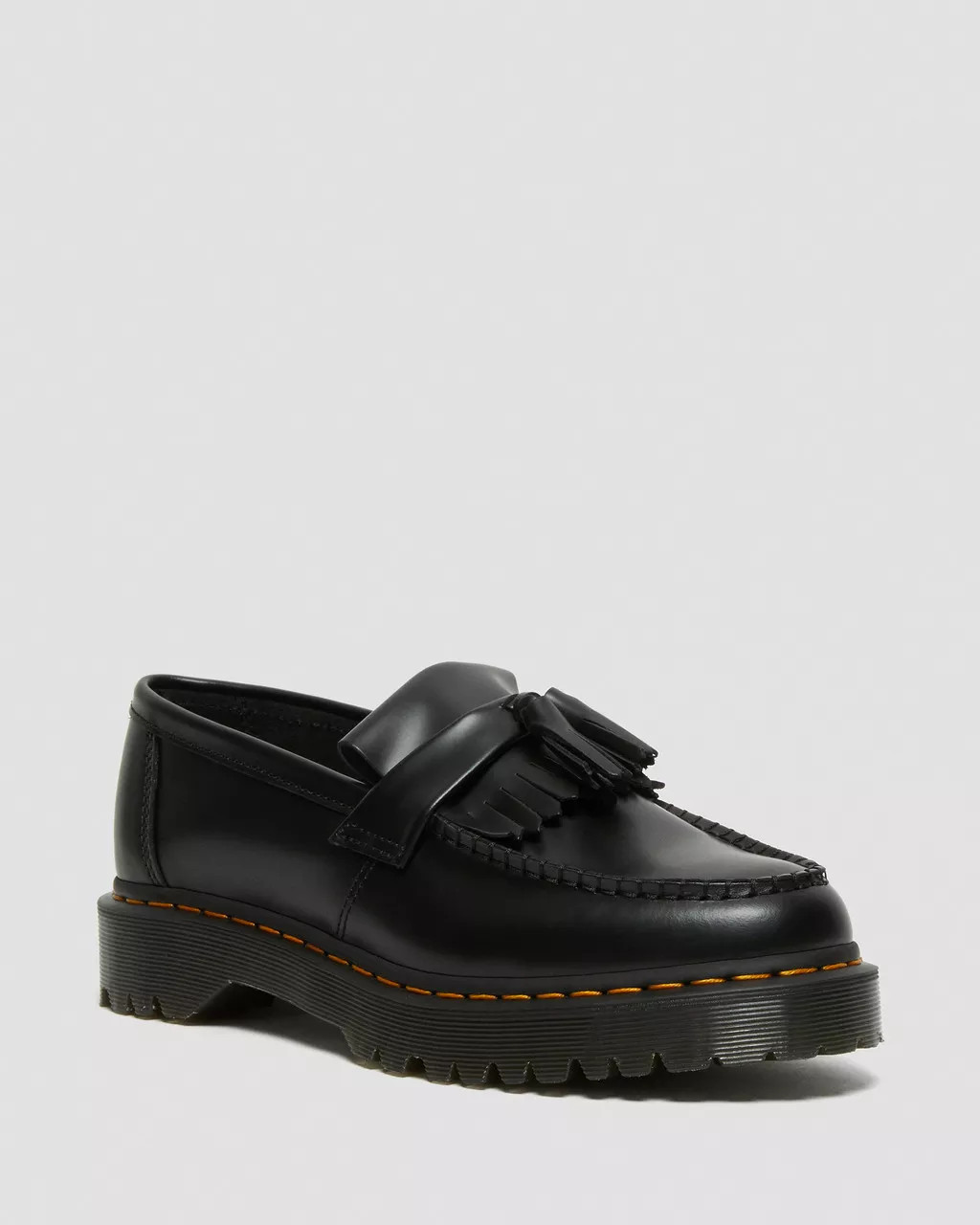 Adrian Bex Smooth Leather Tassel Loafers in Black | Dr. Martens | Dr. Martens
