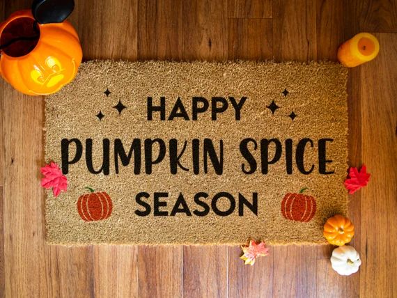 Happy Pumpkin Spice Season Doormat  Porch Decor  Fall Decor - Etsy | Etsy (US)