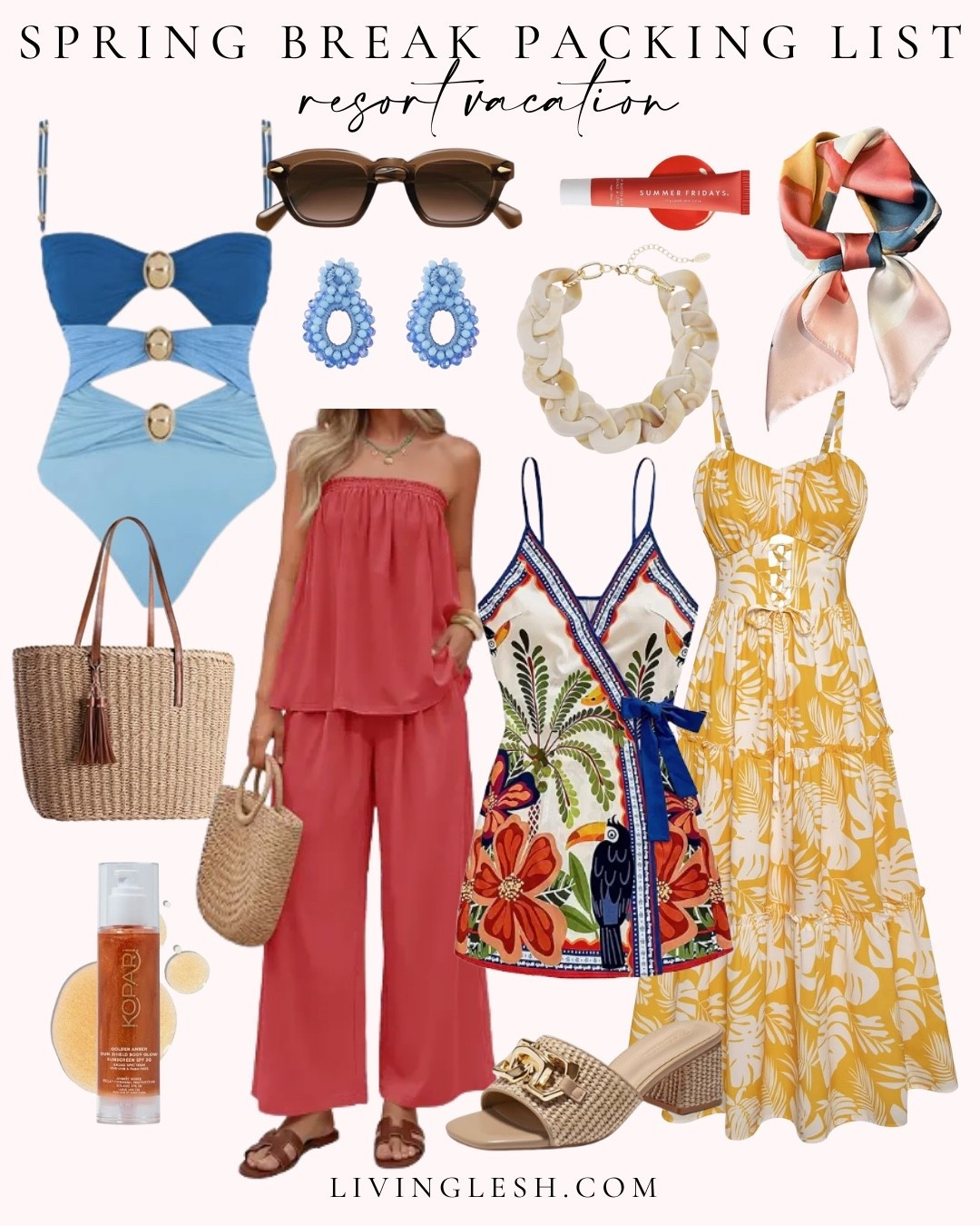Spring break | resort wear | resort vacation | vacation style | vacation outfit | spring break vacation | maxi dress | two piece set | swimsuit | resort outfit | earrings | neck scarf

#LTKSeasonal #LTKPetite #LTKTravel