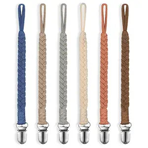 Pokipaw Pacifier Clip for Boys and Girls, 6 Pack Baby Pacifier Holder Leash 100% Handmade Braided... | Amazon (US)
