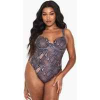Womens Plus Snake Print Underwire Bathing Suit - 22 | boohoo (US & Canada)