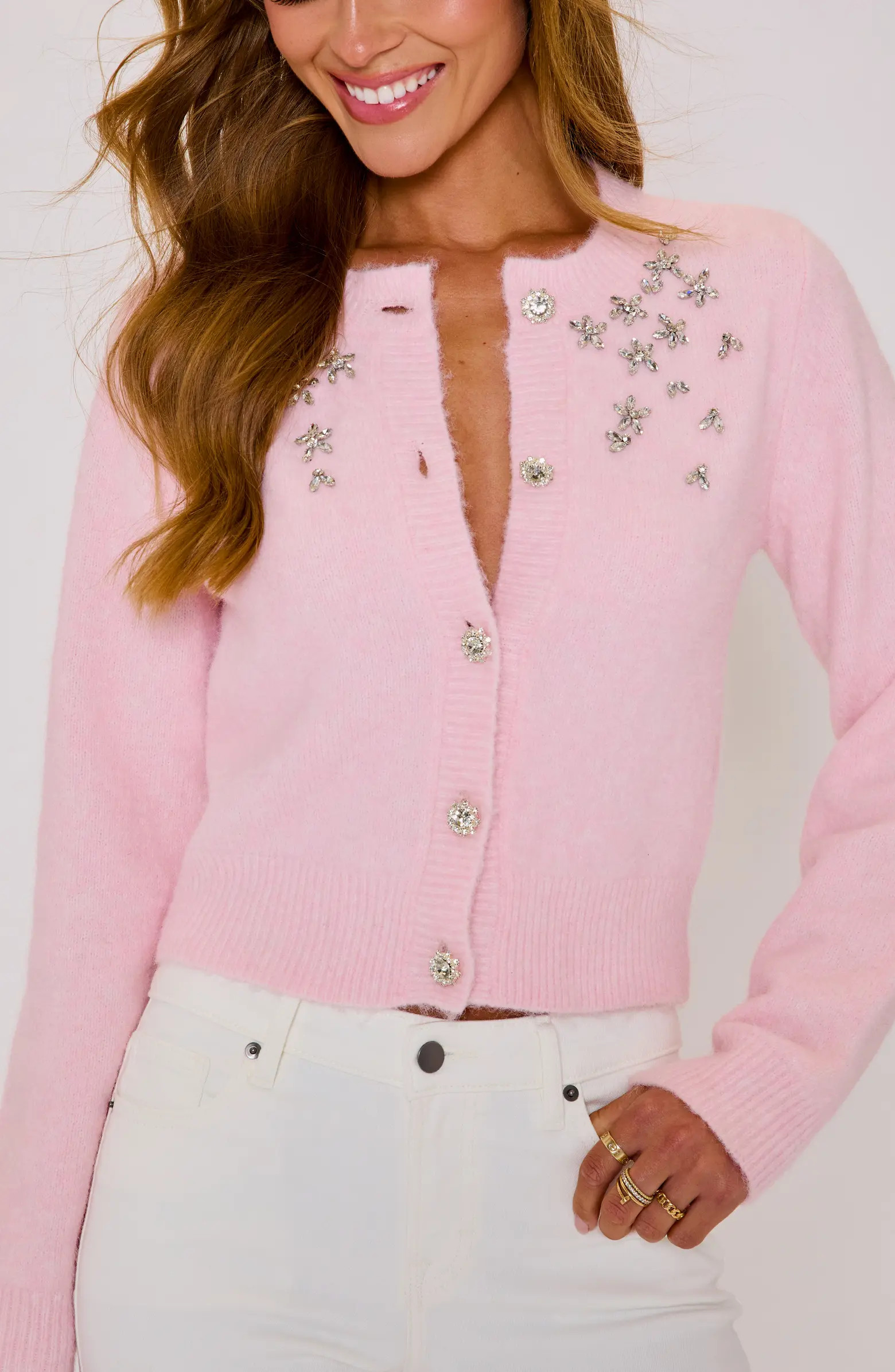 Sweet Nothings Rhinestone Detail Cardigan | Nordstrom