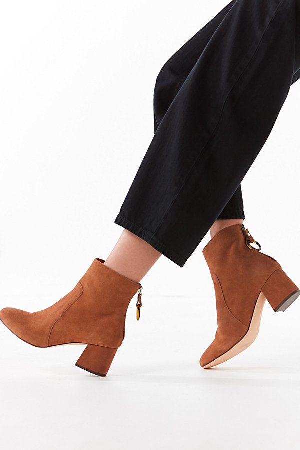 Harlow Suede O-Ring Ankle Boot - Beige 6 at Urban Outfitters | Urban Outfitters US