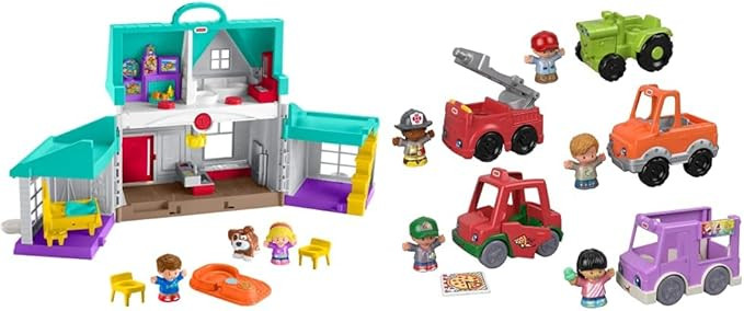 Fisher-Price Little People Big Helpers Home [Amazon Exclusive] & Little People Around The Neighbo... | Amazon (US)