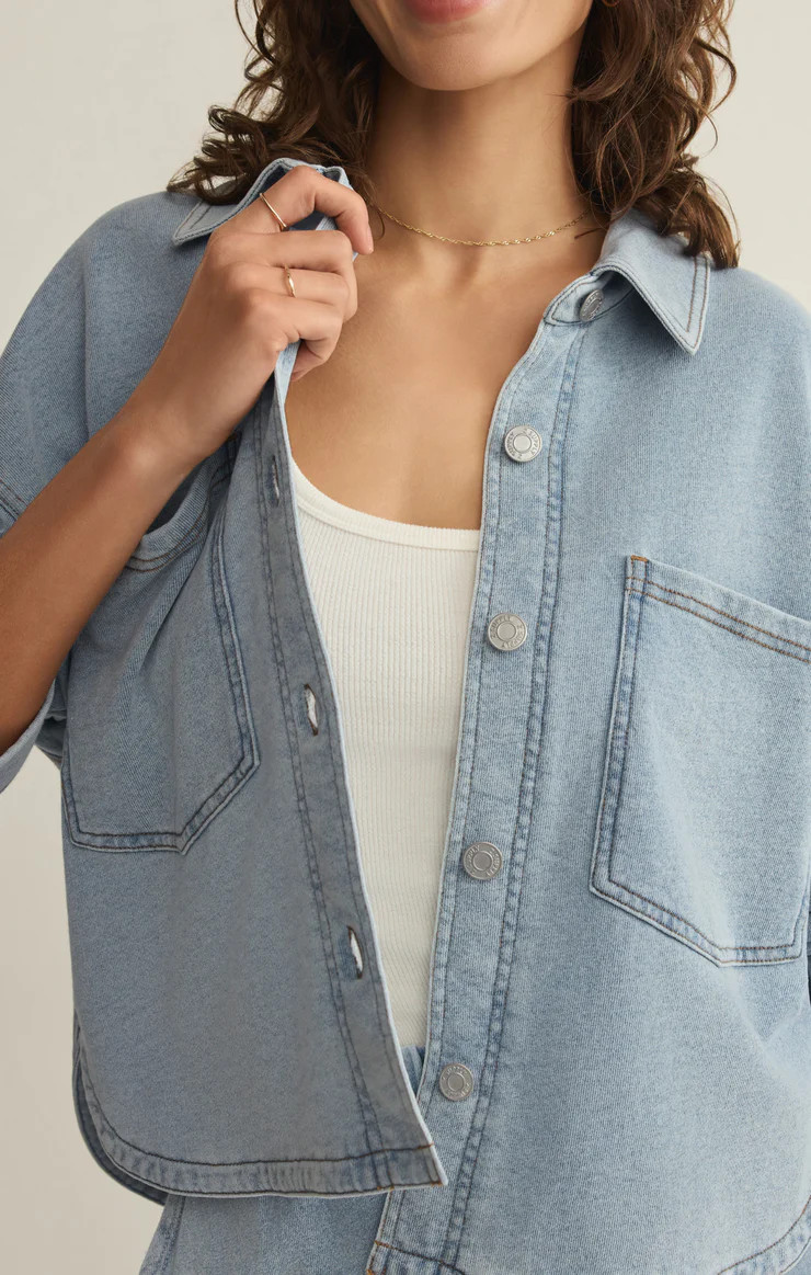 All Day Cropped Knit Denim Jacket | Z Supply