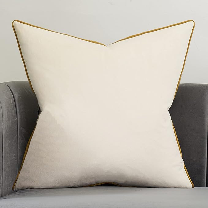 Avigers 20 x 20 Inches White Solid Cushion Case Luxury Modern Square Throw Pillow Cover Decorativ... | Amazon (US)