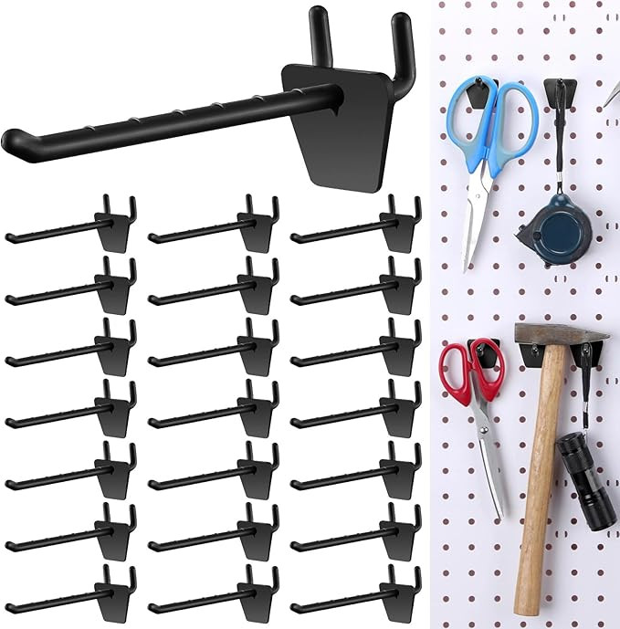 Unittype 100 Pack Plastic Pegboard Hooks 4 Inch Suitable for 1/4 and 1/8 Pegboard Pegboard Access... | Amazon (US)