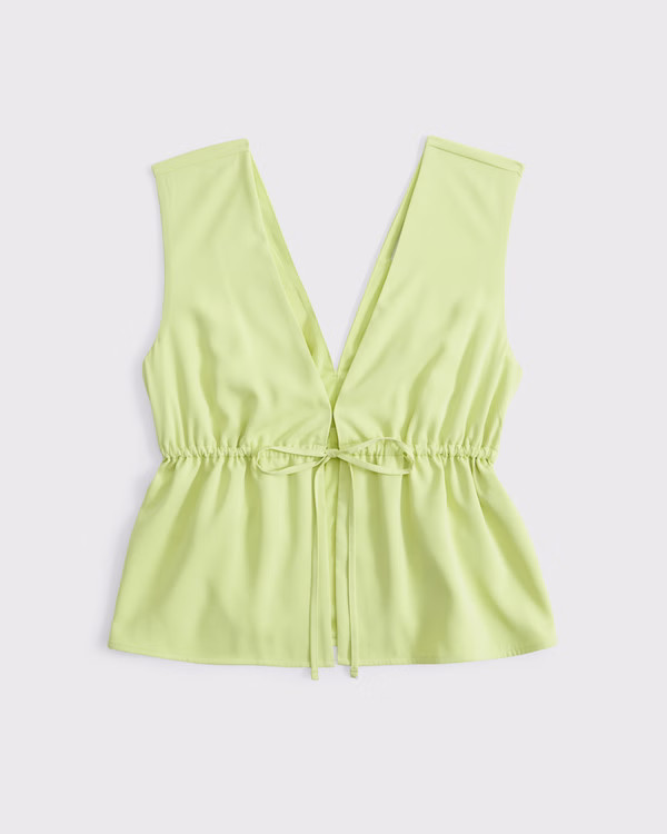 Plunge Tie-Front Top | Abercrombie & Fitch (US)
