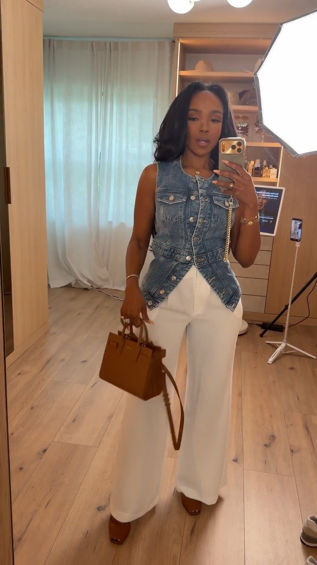 Scroll to shop this polished outfit featuring a structured denim vest styled with flowy wide-leg white trousers for a balanced, elevated look.

Perfect for brunch, casual meetings, travel days, date night, or elevated everyday outfits.

#LTKootd #LTKmomlife #LTKPetite