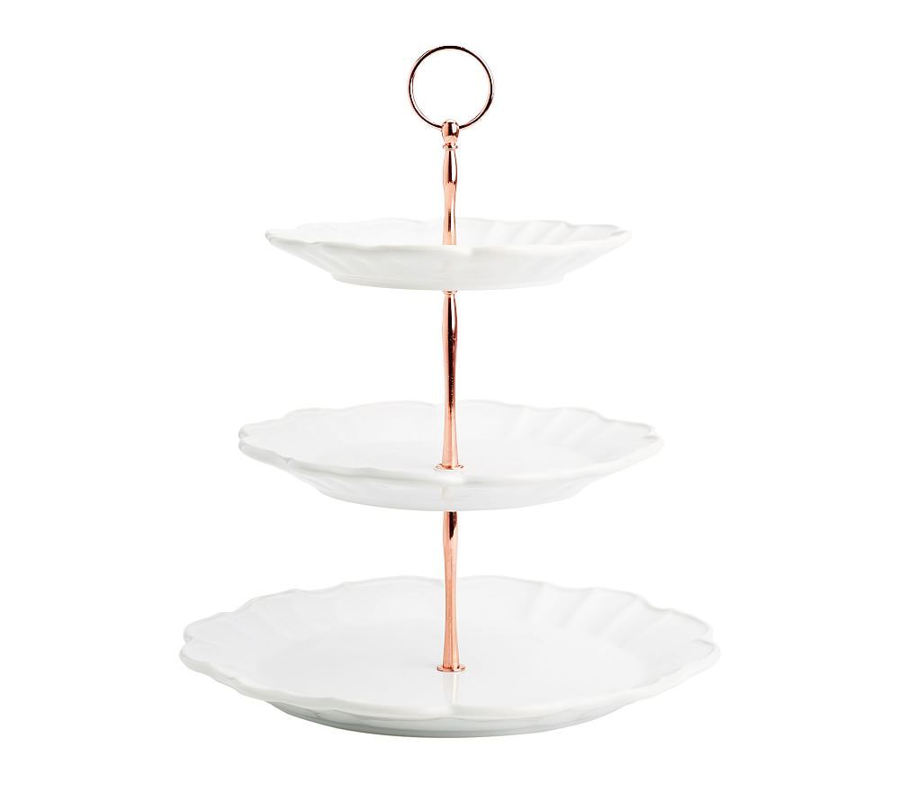 Monique Lhuillier Juliana Scalloped Three Tiered Stand | Pottery Barn (US)