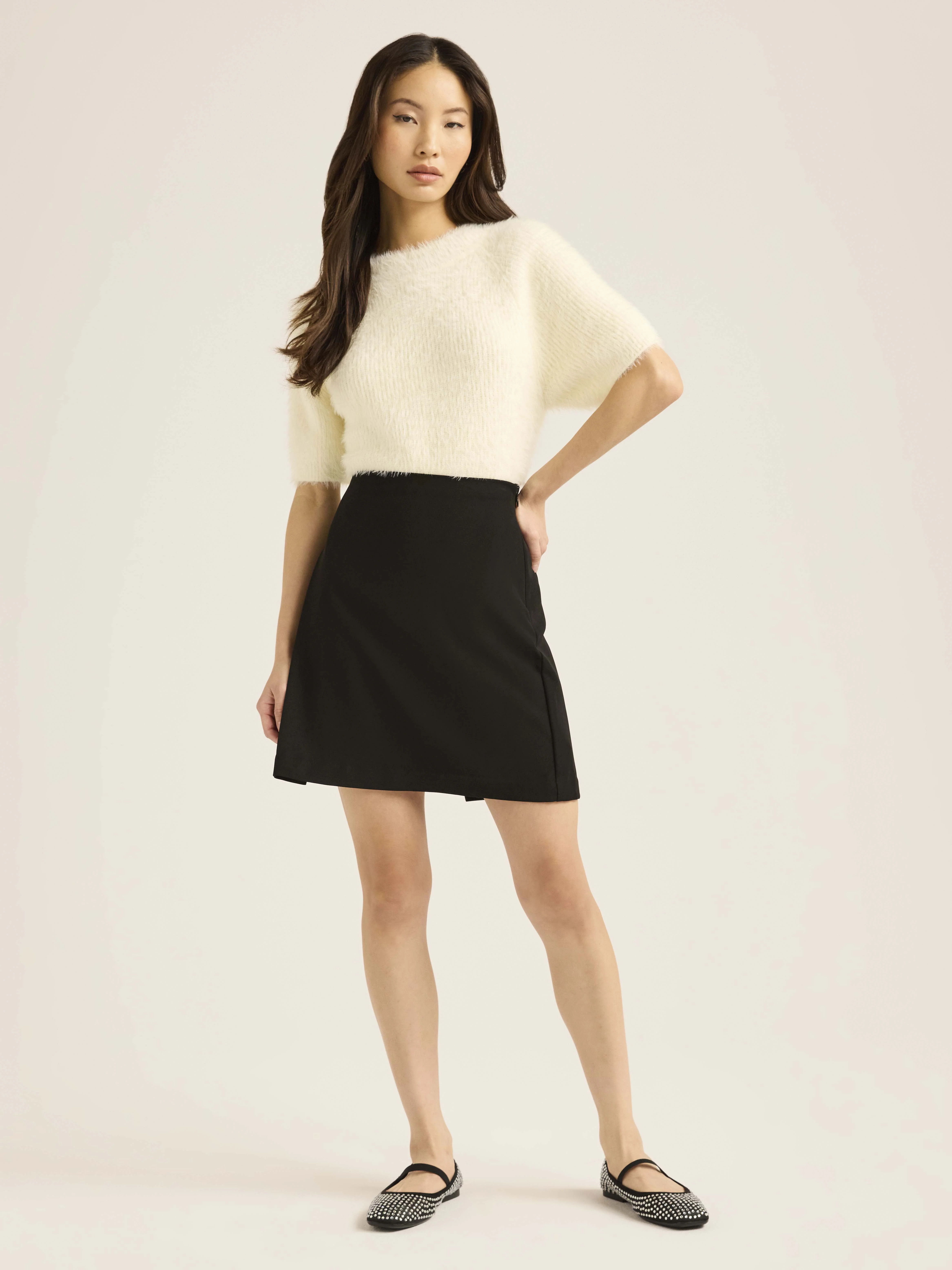 Scoop Women’s Pleated Drape Mini Skirt, Sizes XS-XXL | Walmart (US)