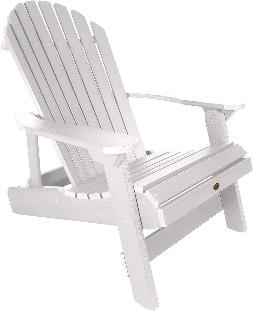 Highwood AD-KING1-WHE Hamilton Folding and Reclining Adirondack Chair, King Size, White | Amazon (US)