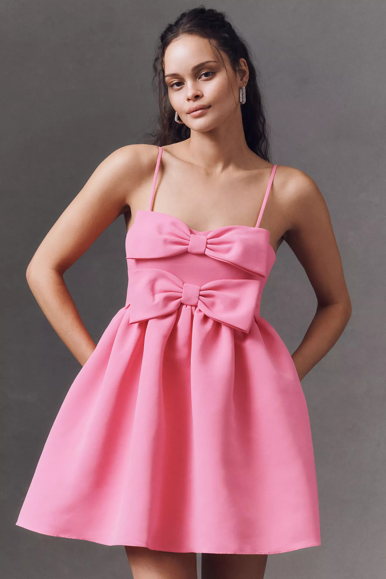 Sachin & Babi Sloane Taffeta Double-Bow Pleated Colorblock Mini Dress | Anthropologie (US)