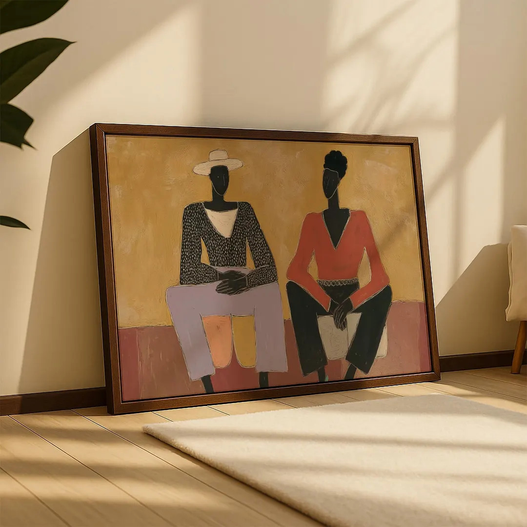 Afrocentric Couple Art Print: Modern Boho Living Room Decor | Etsy (US)
