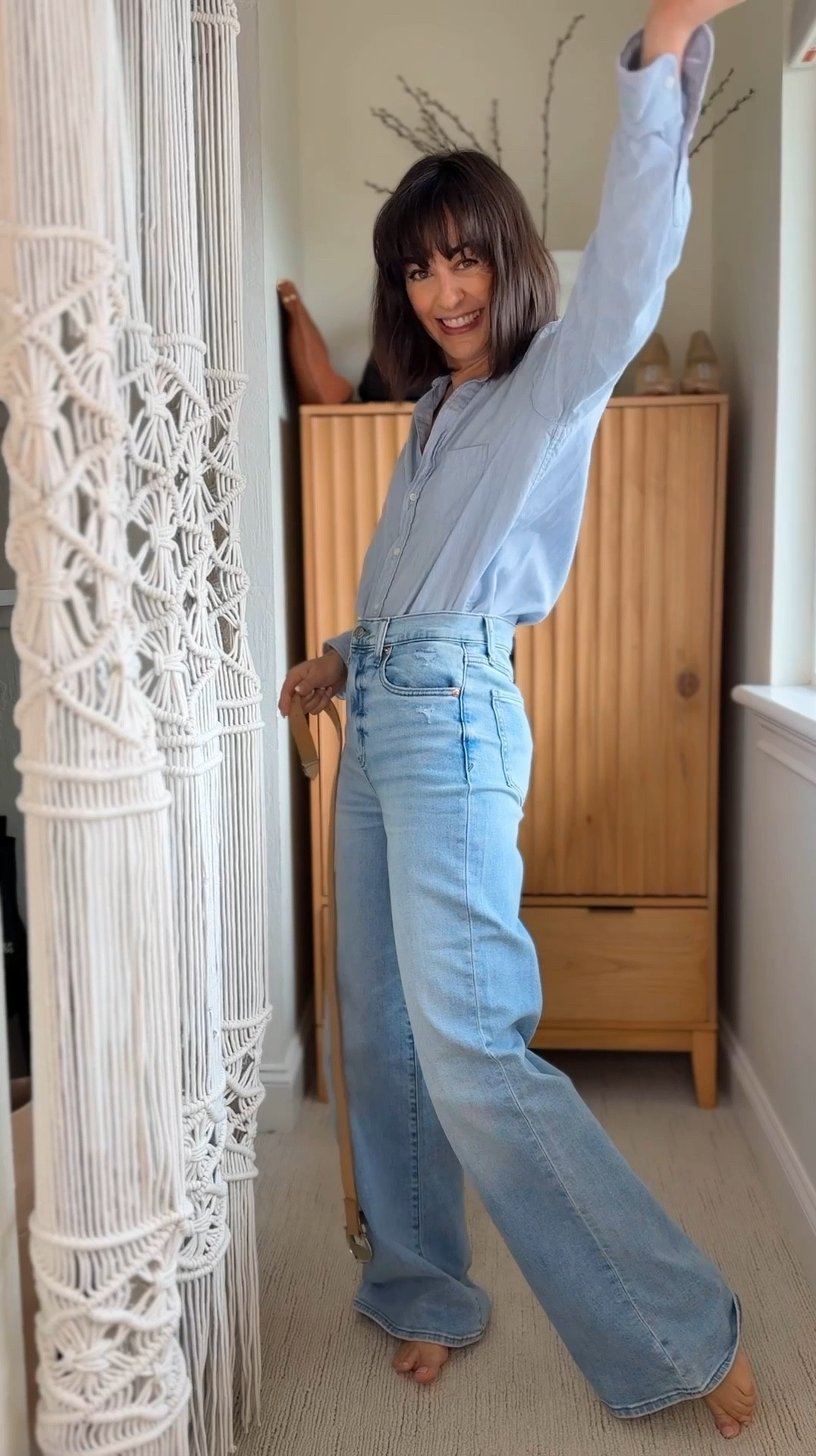 Holy Chic Haute Mama look of the day worn high rise designer inspired jeans.