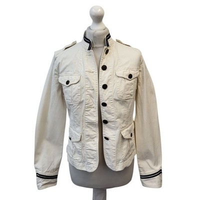 Ralph Lauren Jean Jacket Military Style Vintage Y2K Button Detail Women's Size M | eBay UK
