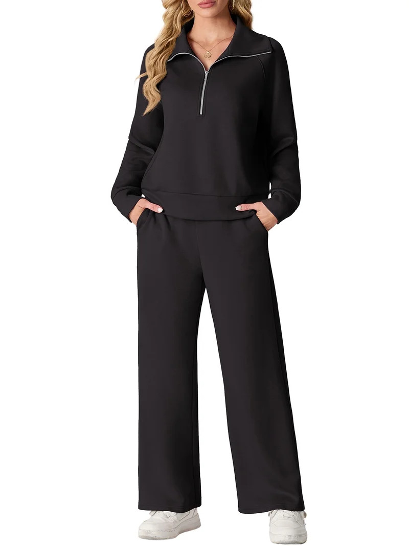 Cueply 2 Piece Sets for Women Outfits Sweatsuits Long Sleeve Sweatshirts Sweatpant Lounge Set wit... | Walmart (US)