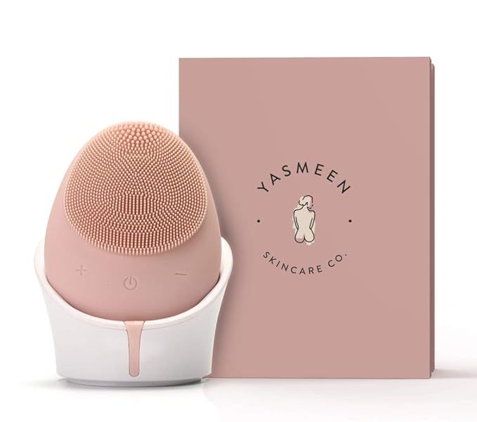 Sonic Vibrating Facial Cleansing Brush by Yasmeen Skin care Co. Rechargeable Face Scrubber Silico... | Amazon (US)