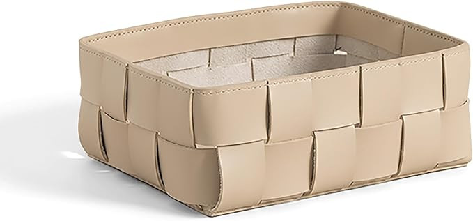 Nordic Style Leather Storage Basket for Decorative Home,Jewerly Accessories Catchall Items Cosmet... | Amazon (US)